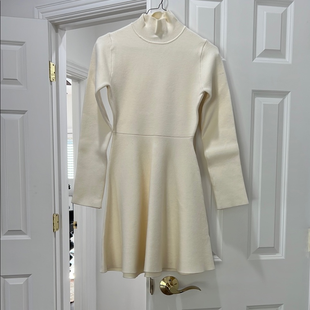 Zara off white skater knit mini dress